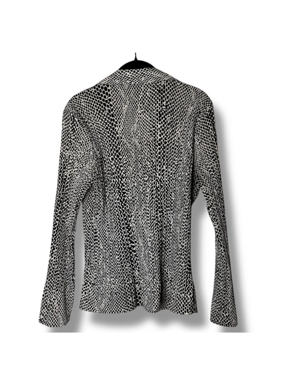 Apt. 9 Womens Black & White Animal Print Button-Up Shirt Size Large Long Sleeves - Picture 2 of 7